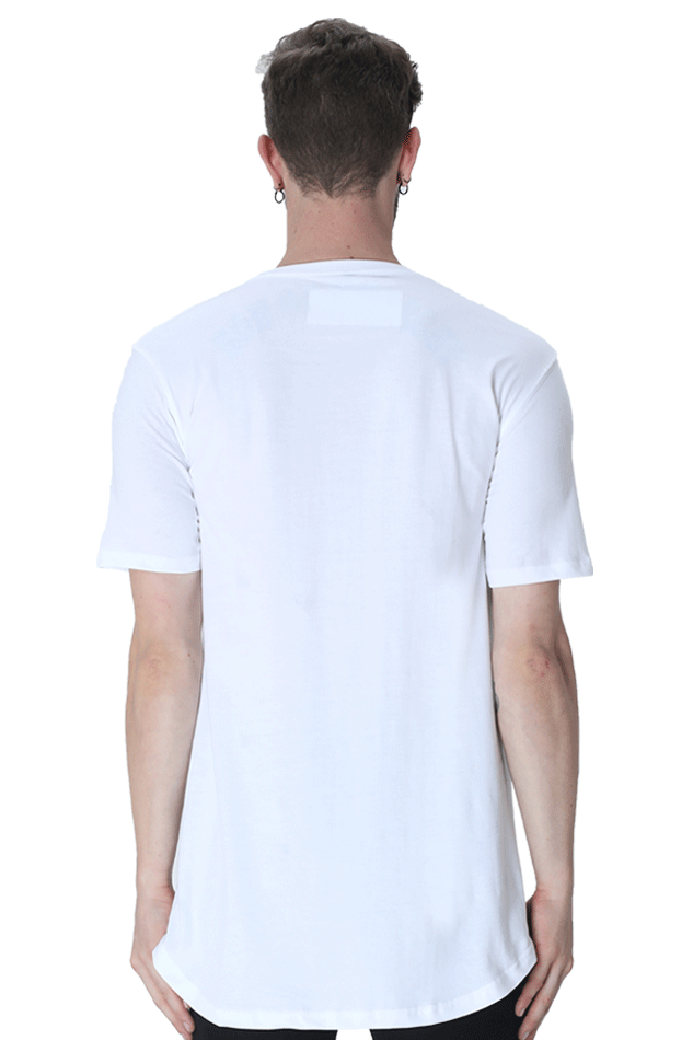 Premium Bio-Washed Longline T-Shirt with Curved Hem