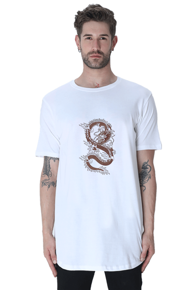 Premium Bio-Washed Longline T-Shirt with Curved Hem