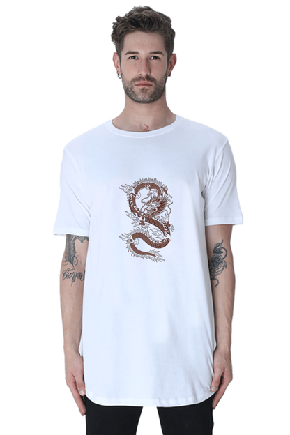 Premium Bio-Washed Longline T-Shirt with Curved Hem