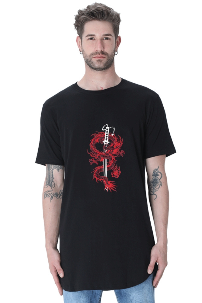 Premium Bio-Washed Longline T-Shirt with Curved Hem