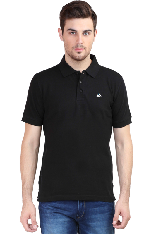 Premium Custom Polo T-Shirts Cotton, Regular Fit Half Sleeves Black