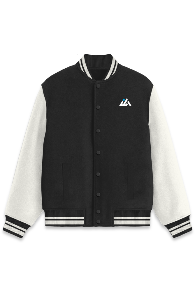 Varsity Jacket with Button Closure - Pre-Shrunk, Cotton Regular Fit With Two Front Pocket