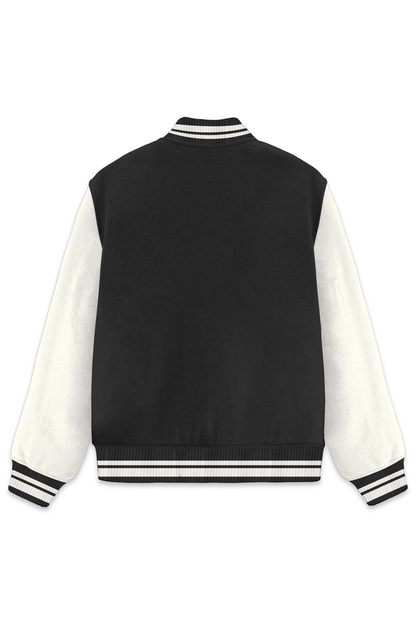 Varsity Jacket with Button Closure - Pre-Shrunk, Cotton Regular Fit With Two Front Pocket