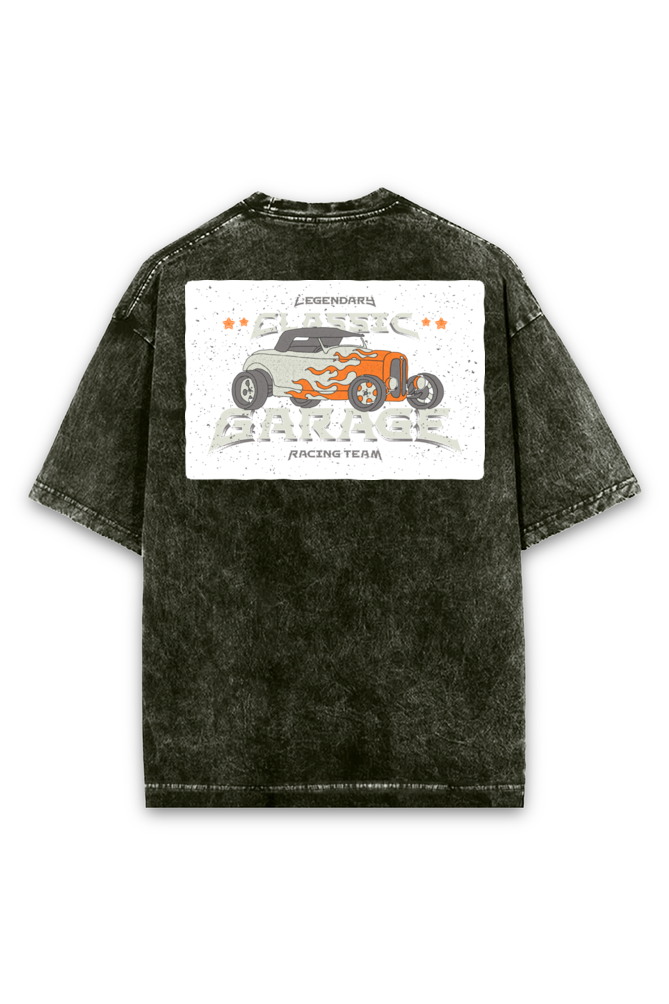 Regular Fit Acid-Washed Cotton T-Shirt – Super Combed & Pre-Shrunk with Derby Ribbed Hem & Cuffs